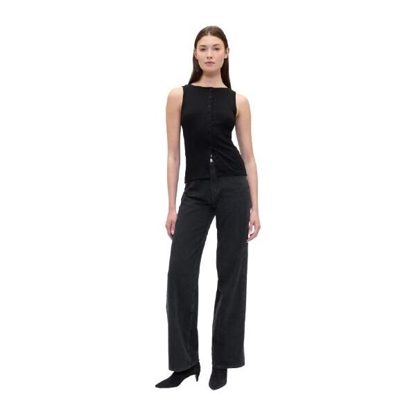 GAP V-HR WIDE LEG BLACK PIMA Dámské džíny, černá, velikost