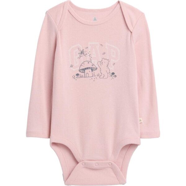 GAP V-LS LOGO BODYSUIT Dětské body, růžová, velikost