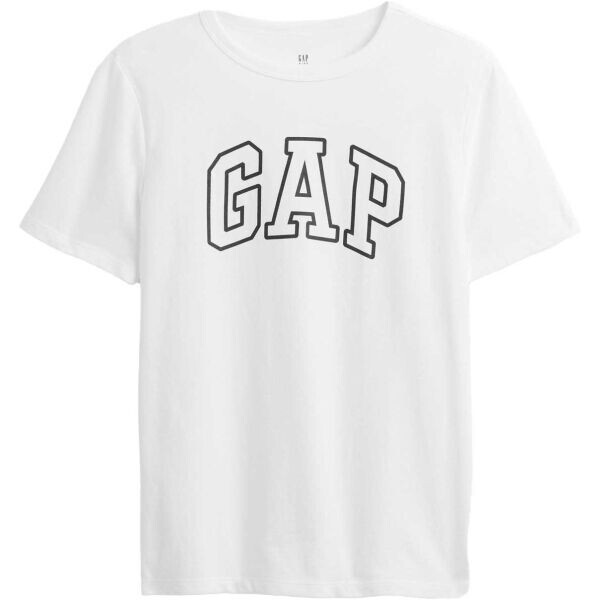 GAP V-FRCH SS LOGO TEE - NO FILL Chlapecké tričko, bílá, velikost