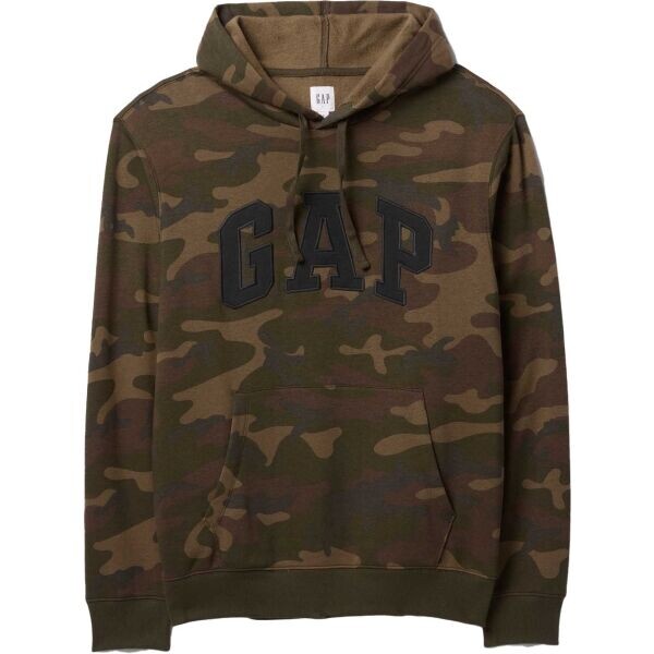 GAP V-PRINTED HERITAGE LOGO PO Pánská mikina, hnědá, velikost