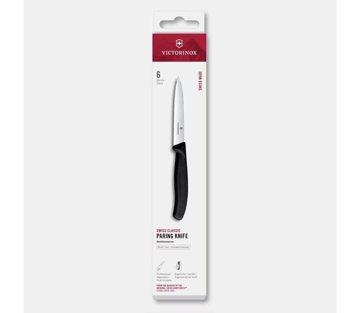 Victorinox - Sada kuchyňských nožů na zeleninu SWISS CLASSIC 10 cm 6 ks černá 6.7733.6