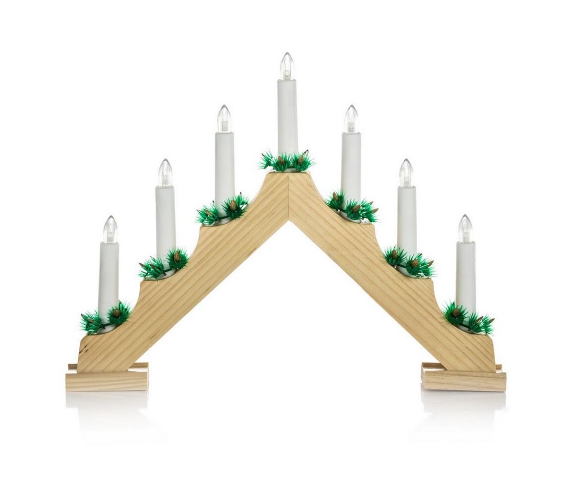 - LED Vánoční svícen 7xLED/2,6W/230V dřevo 50002885