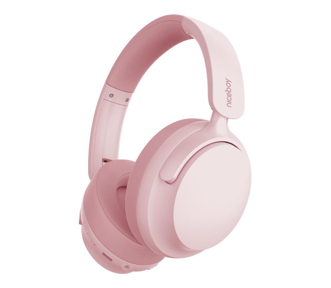 Niceboy Stellar - Bezdrátová sluchátka s mikrofonem a ANC 400 mAh IPX4 růžová stellar-pink
