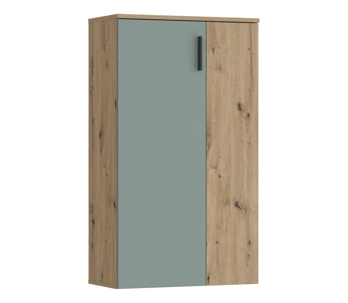 FORTE Botník ETON dub artisan/zelená BTS321-M934