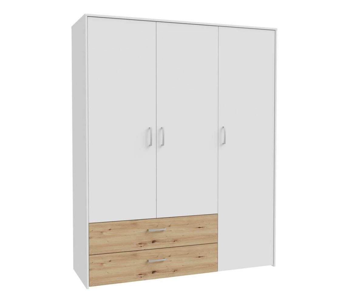 FORTE Šatní skříň URO 152x190 cm dub artisan/bílá CUGS831-C853