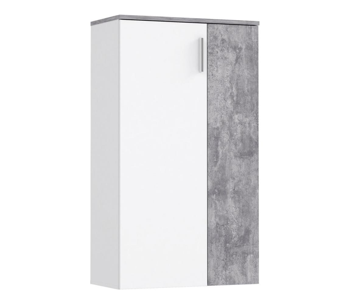 FORTE Botník ETON bílá/šedá beton BTS321-C296A