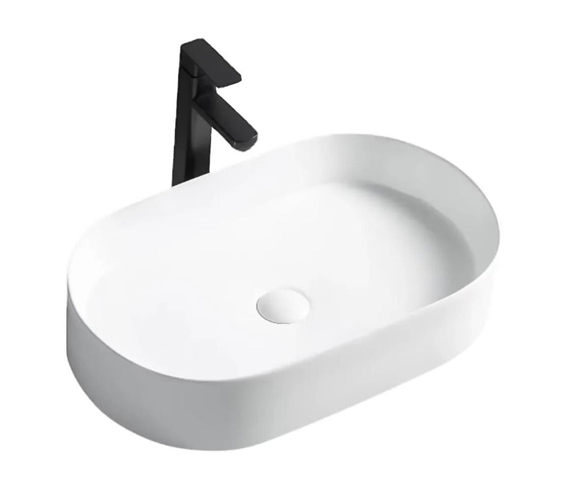 REA-U1055 - Umyvadlo na desku NADIA 38,5x61 cm keramika/lesklá bílá REA-U1055