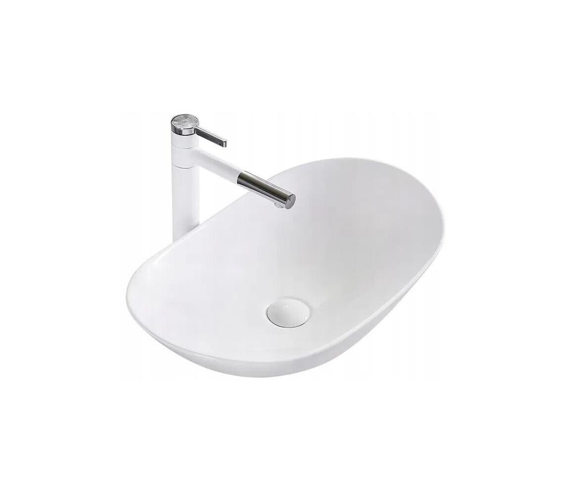 REA-U0441 - Umyvadlo na desku ROYAL 35,5x61,5 cm keramika/lesklá bílá REA-U0441