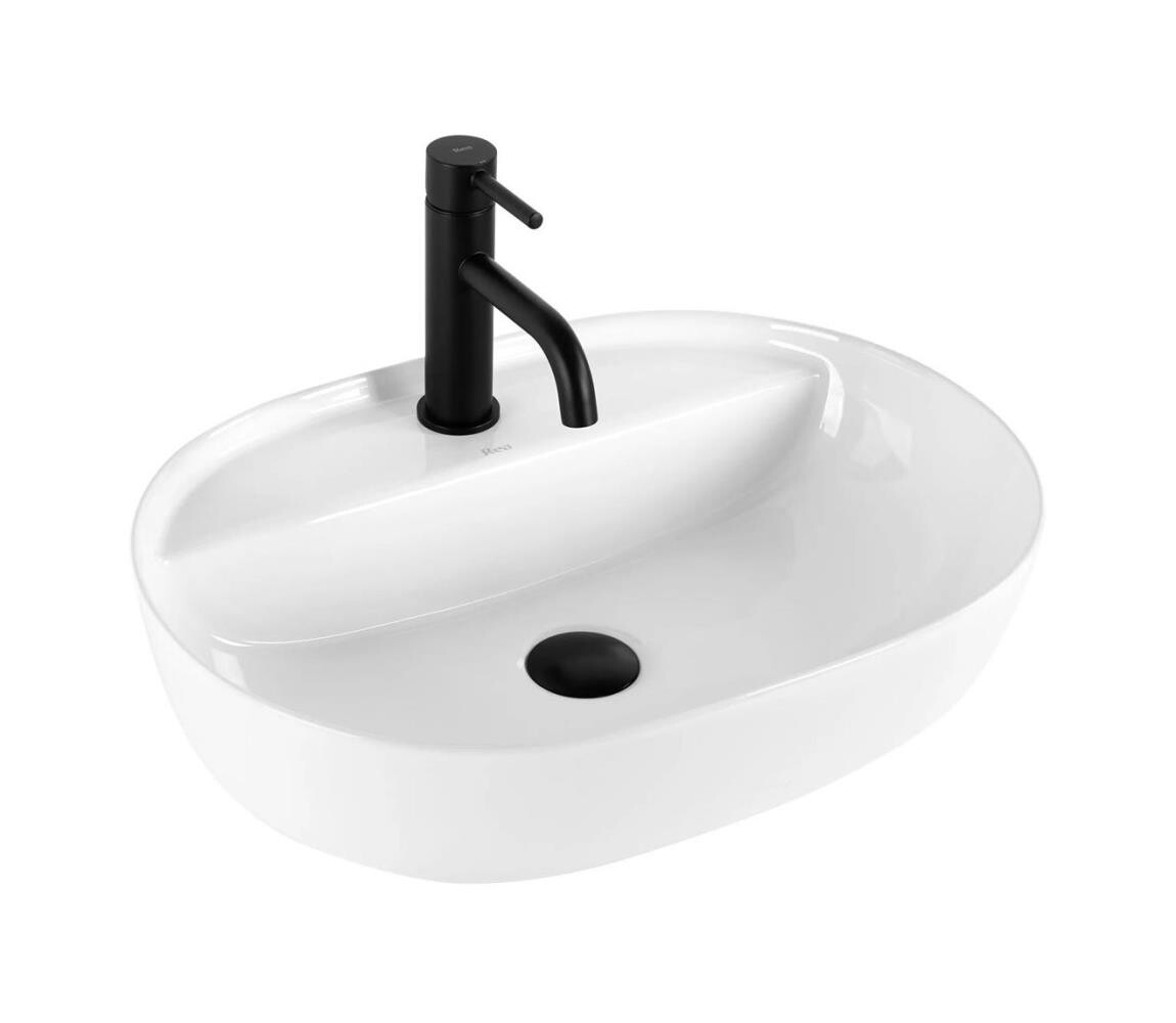 REA-U4620 - Umyvadlo na desku AURA 38,5x50,5 cm keramika/lesklá bílá REA-U4620