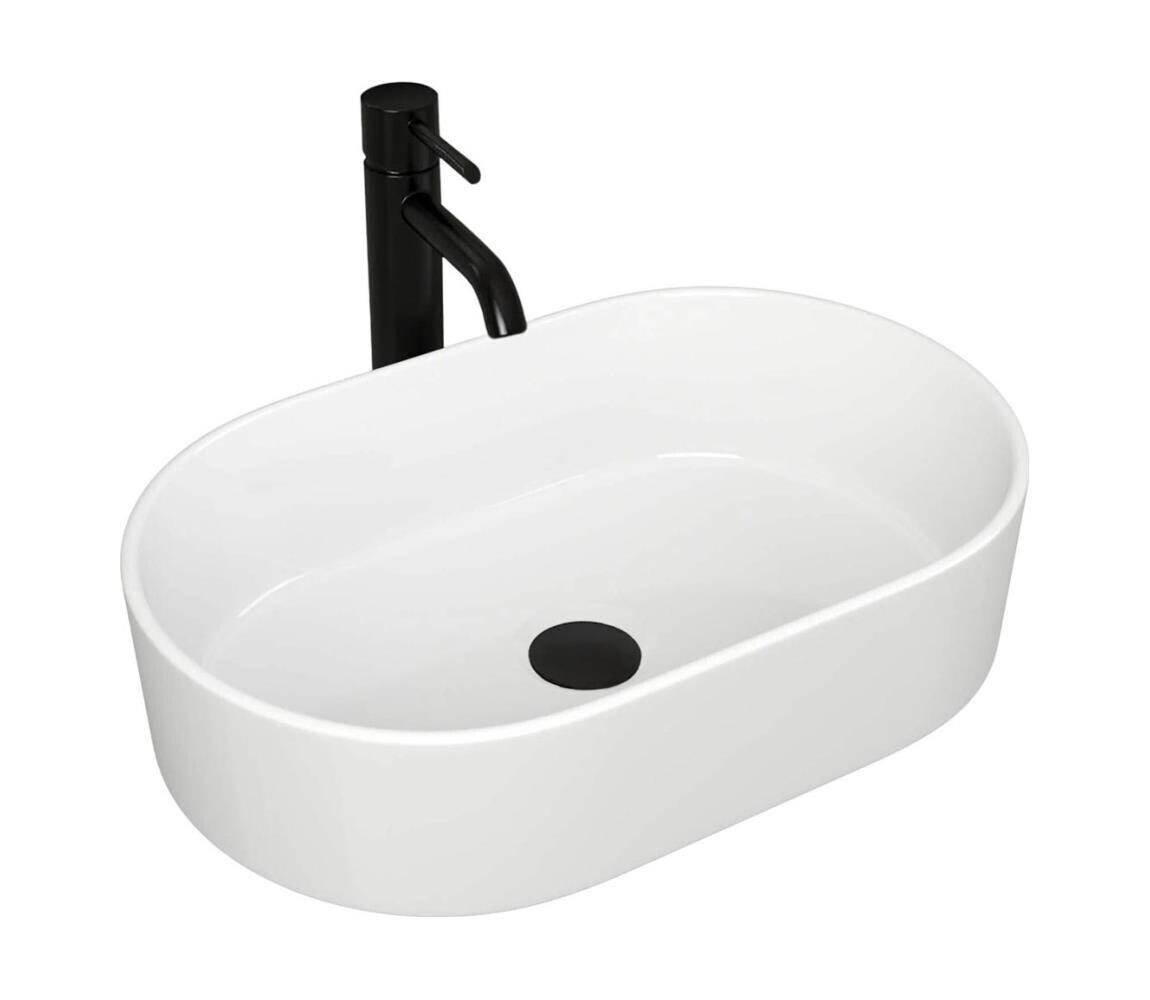 REA-U0600 - Umyvadlo na desku ALMA 36x57 cm keramika/lesklá bílá REA-U0600