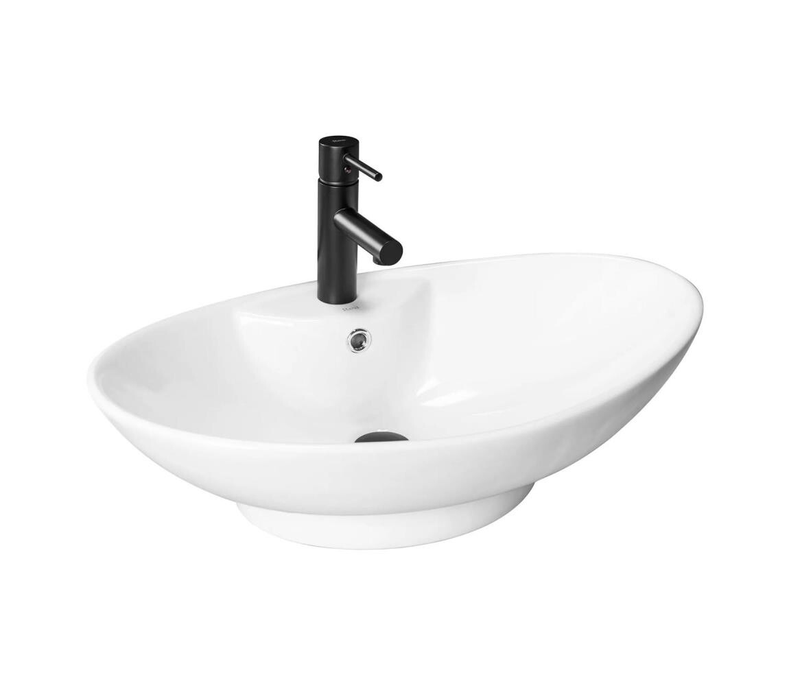 REA-U0160 - Umyvadlo na desku ROSA 38,5x58,5 cm keramika/lesklá bílá REA-U0160