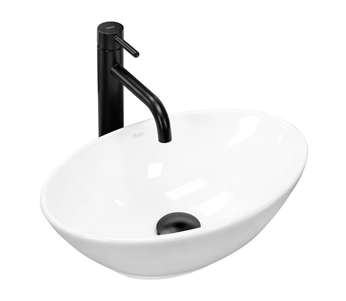 REA-U5804 - Umyvadlo na desku PAMELA MINI 26,5x40 cm keramika/lesklá bílá REA-U5804