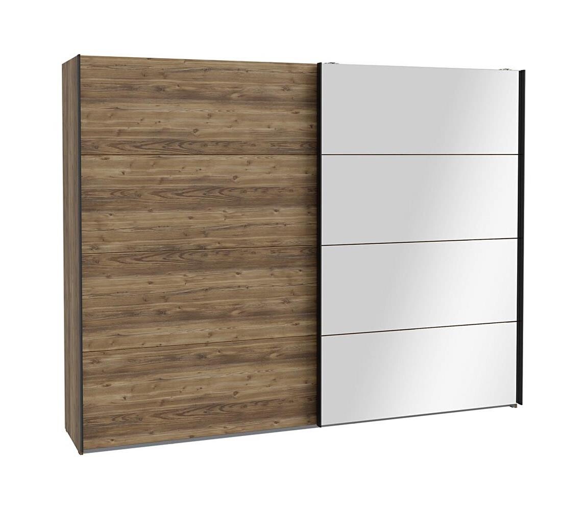 FORTE Šatní skříň se zrcadlem OREN 270x210 cm dub artisan HYTS12411-M717