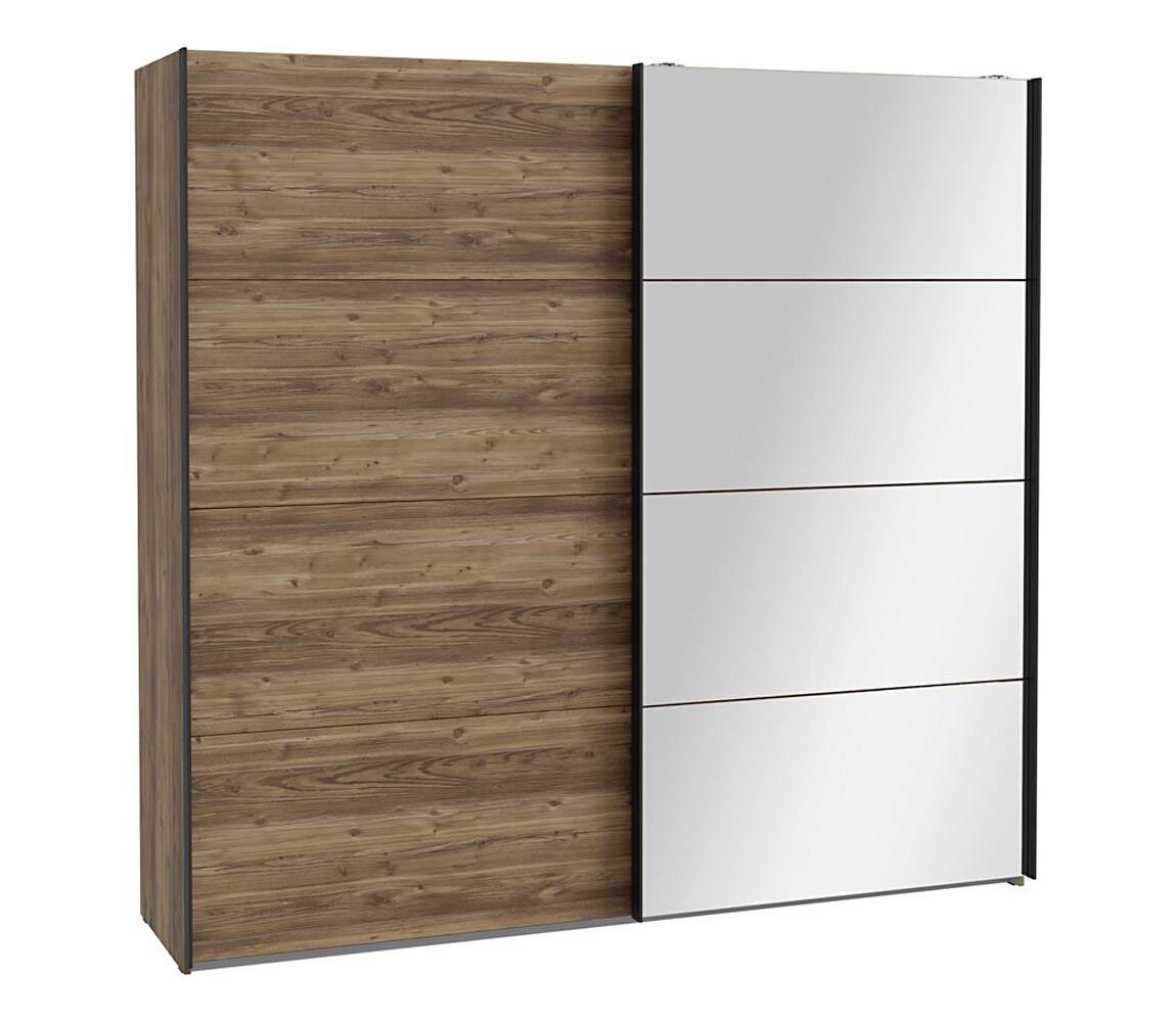 FORTE Šatní skříň se zrcadlem OREN 220x210 cm dub artisan HYTS92411-M717