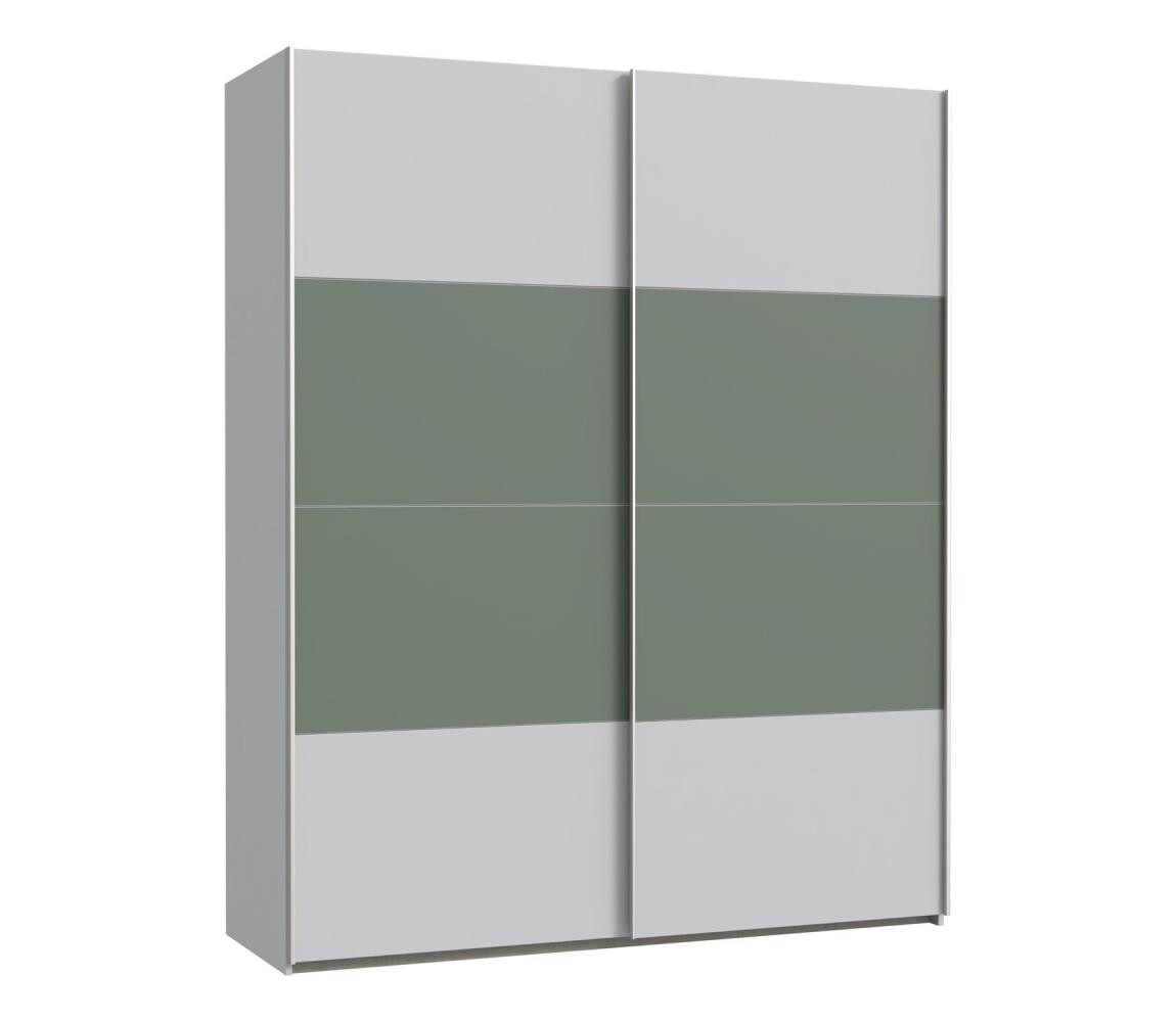 FORTE Šatní skříň KARO 170x210 cm šedá/zelená SHMS82411-Q122