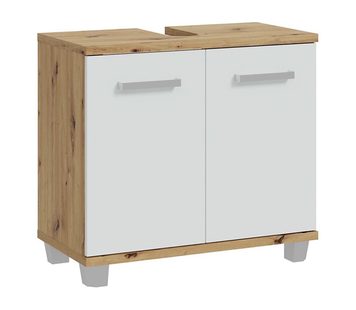 FORTE Koupelnová skříňka VENOM bílá/dub artisan VERZ12-M823