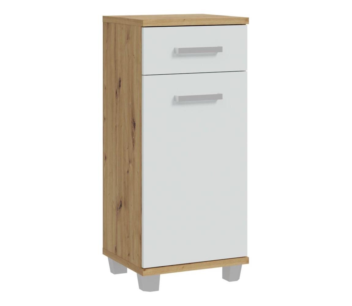 FORTE Koupelnová skříňka VENOM bílá/dub artisan VERK22-M823