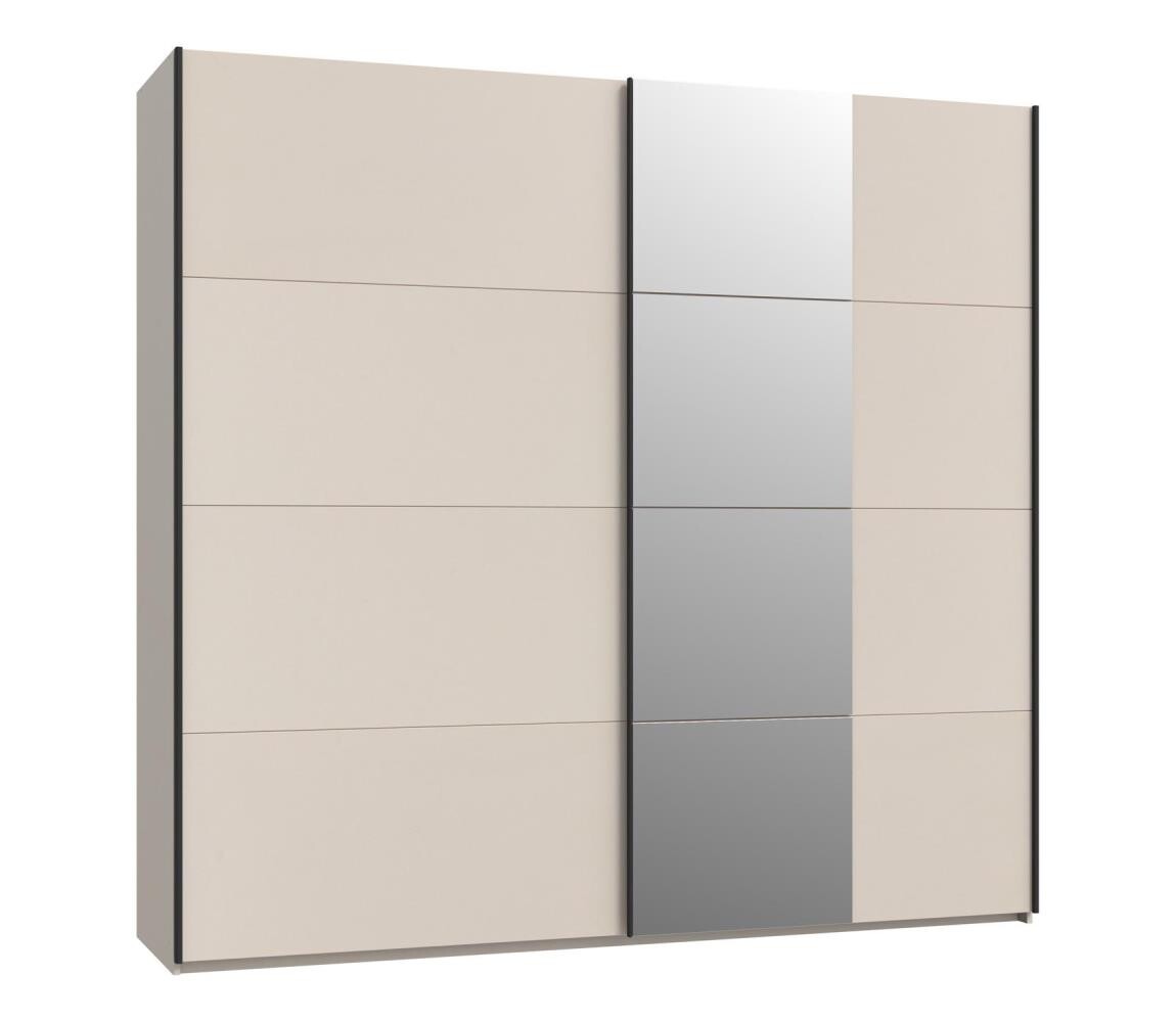 FORTE Šatní skříň se zrcadlem ODEN 220x210 cm béžová SHMS92412-U60