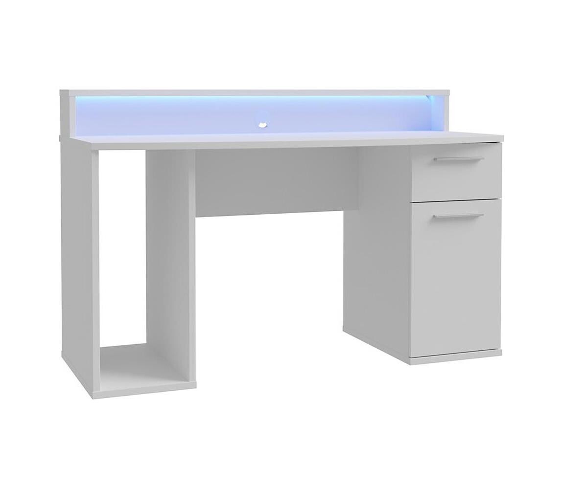 FORTE Psací strůl s podsvícením IVAR bílá TZRB219B3-Z12M