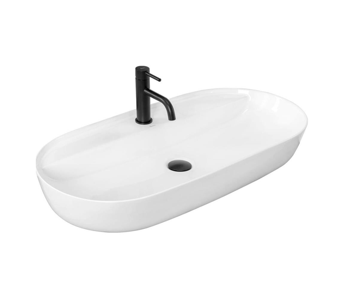 REA-U2541 - Umyvadlo na desku AURA 41x81 cm keramika/lesklá bílá REA-U2541