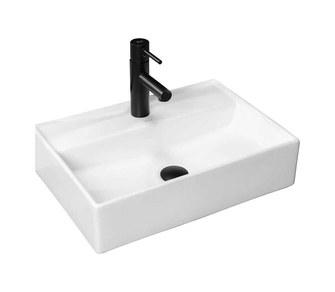 REA-U5000 - Umyvadlo na desku VALERIA 35,5x50,5 cm keramika/lesklá bílá REA-U5000