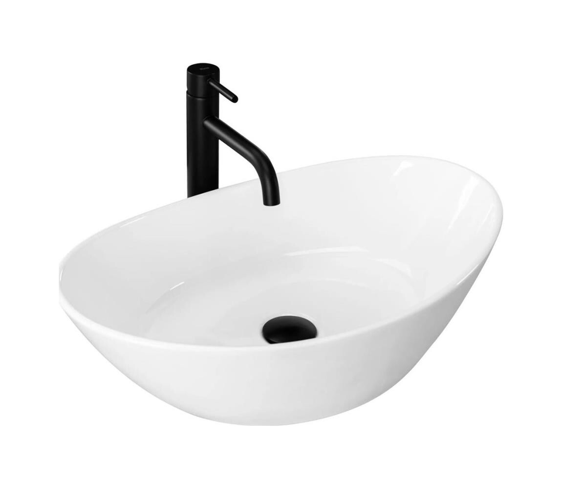 REA-U6801 - Umyvadlo na desku KATE 33,5x55,5 cm keramika/lesklá bílá REA-U6801