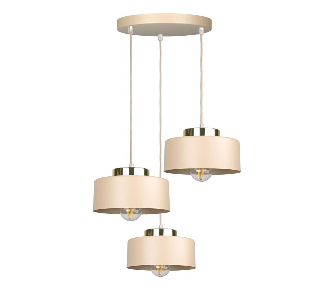 Keter Lighting Lustr na lanku IGNIA 3xE27/60W/230V taupe 3393