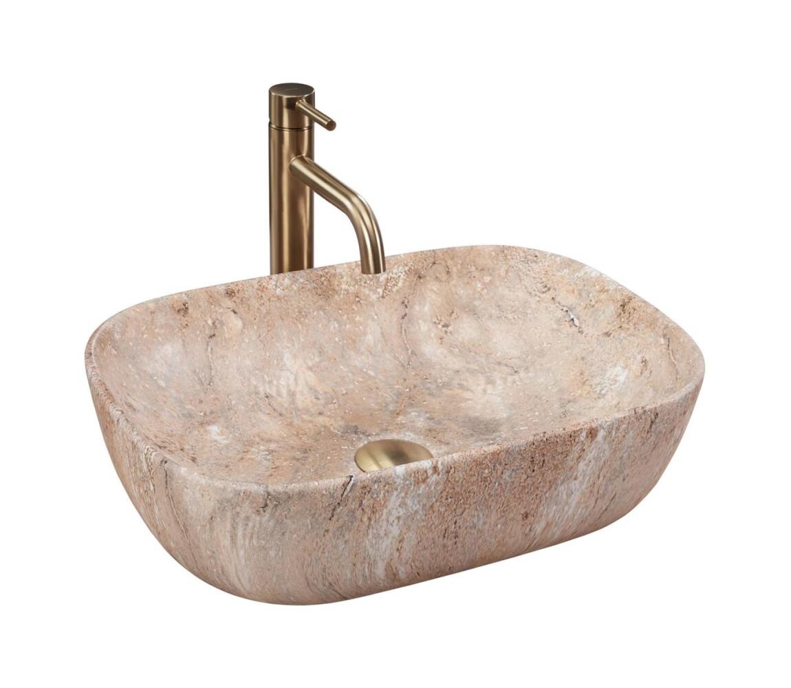 REA-U3323 - Umyvadlo na desku BELINDA 33,5x46,5 cm keramika/imitace kamene REA-U3323