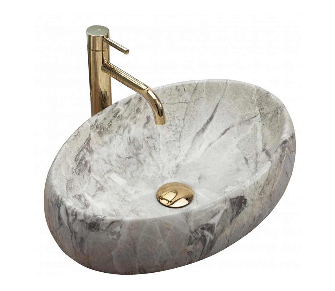 REA-U1020 - Umyvadlo na desku LINDA 34x48,5 cm keramika/imitace kamene REA-U1020