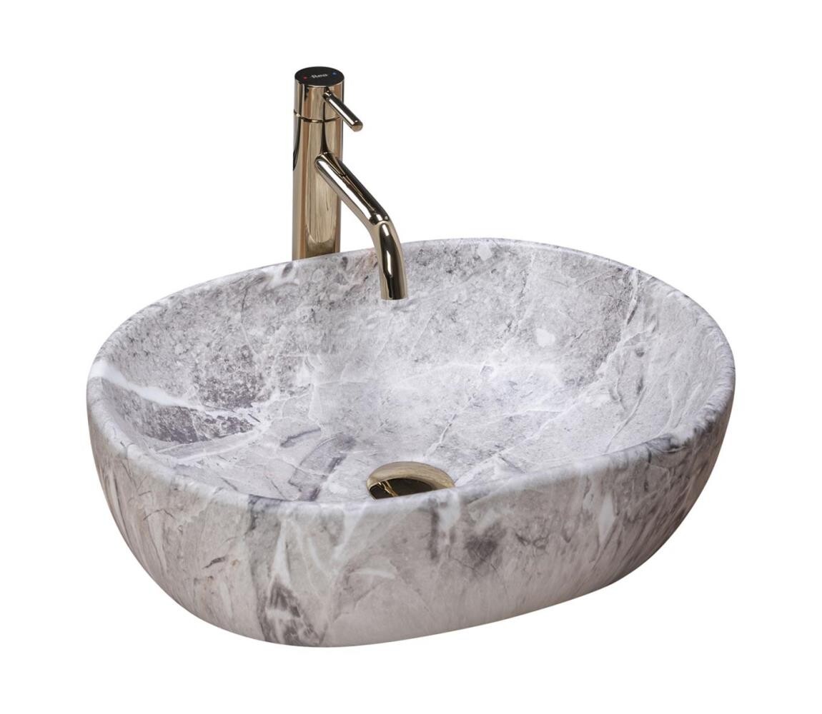 REA-U9888  - Umyvadlo na desku LARA 35x48,5 cm keramika/imitace kamene REA-U9888