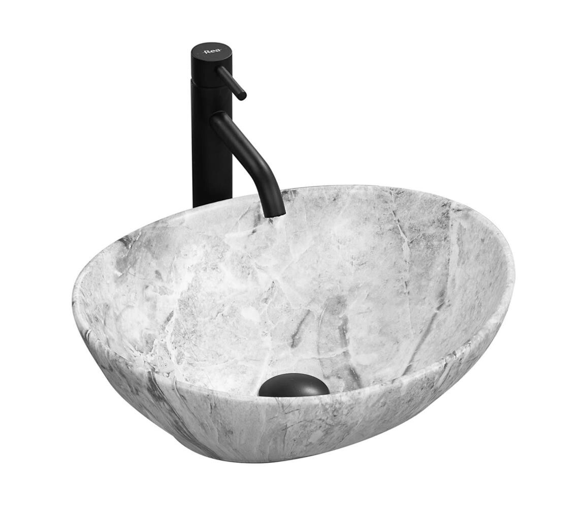 REA-U9908 - Umyvadlo na desku SOFIA 34,5x41 cm keramika/imitace kamene REA-U9908