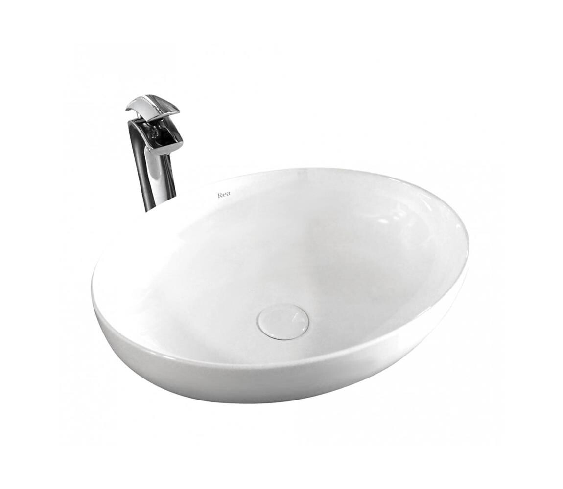 REA-U8198 - Umyvadlo na desku CAROLA SLIM 39x51,5 cm keramika/lesklá bílá REA-U8198