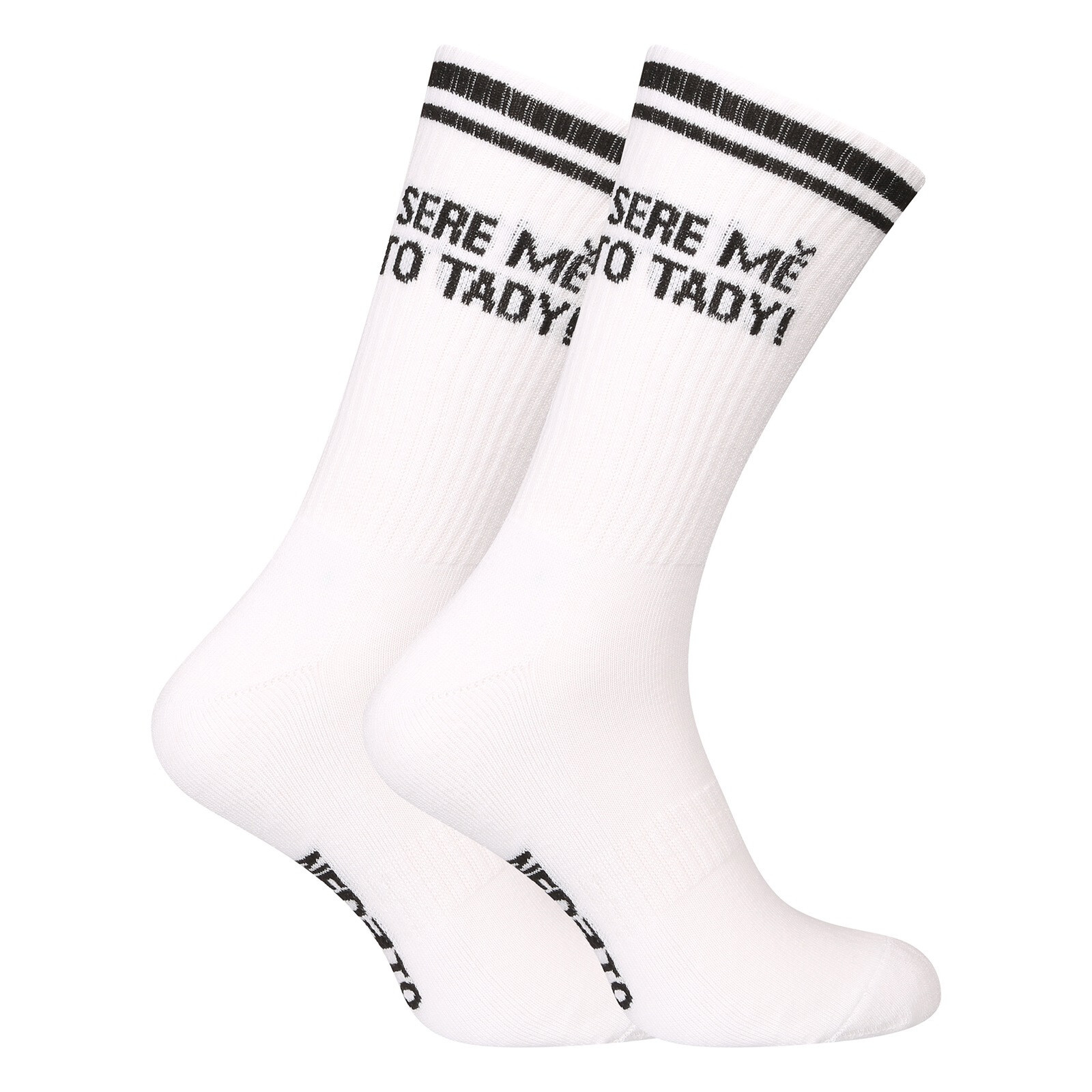 Ponožky Nedeto sportovní vysoké Sere mě to tady! bílé (1NOBT6) S