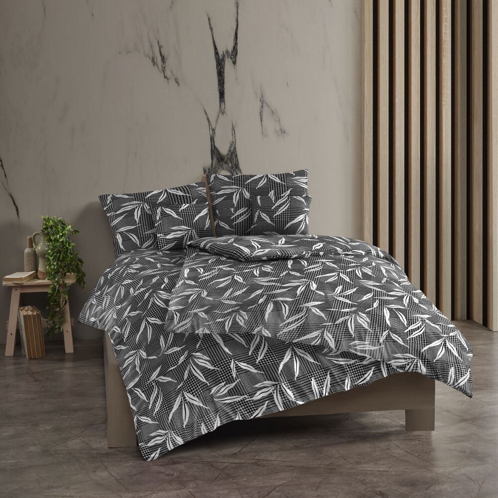 Kvalitex Bavlněné povlečení 140x200 + 70x90 cm - OSAKA šedá