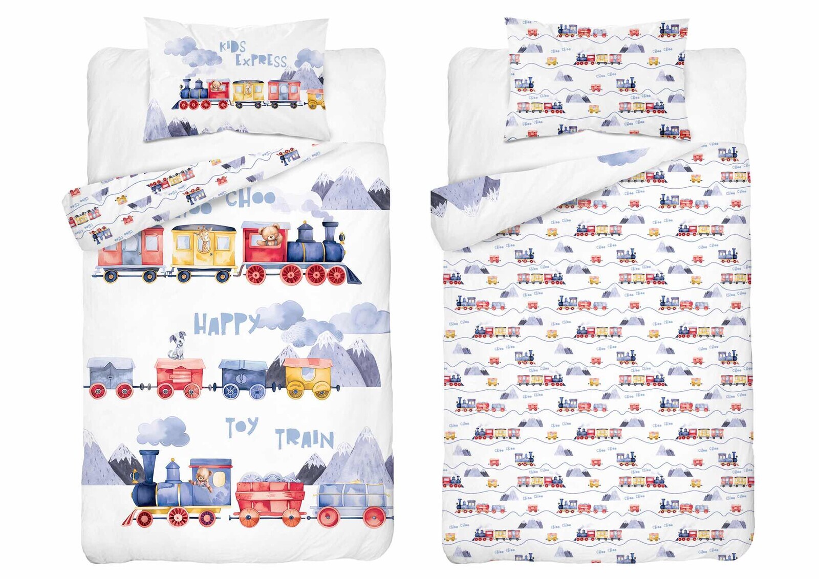 Detexpol Povlečení do postýlky 100x135 + 40x60 cm - Vláček