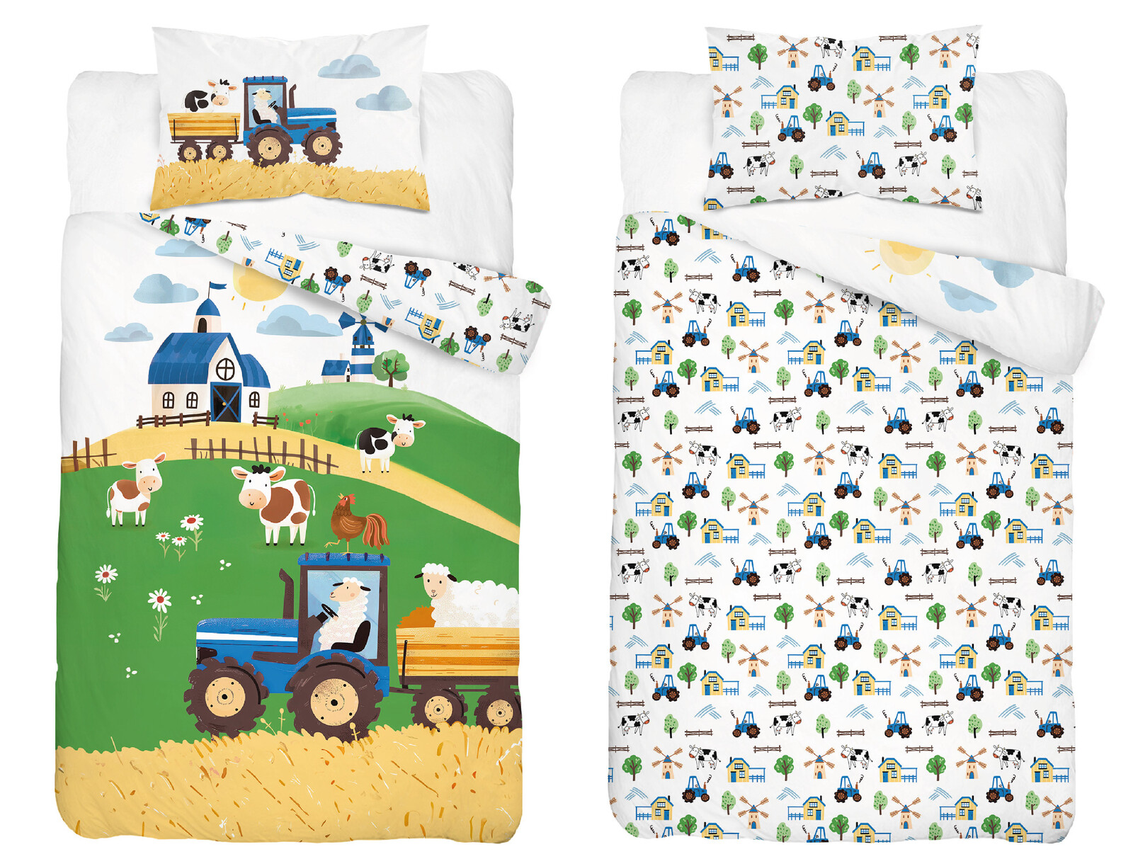 Detexpol Povlečení do postýlky 100x135 + 40x60 cm - Traktor na farmě