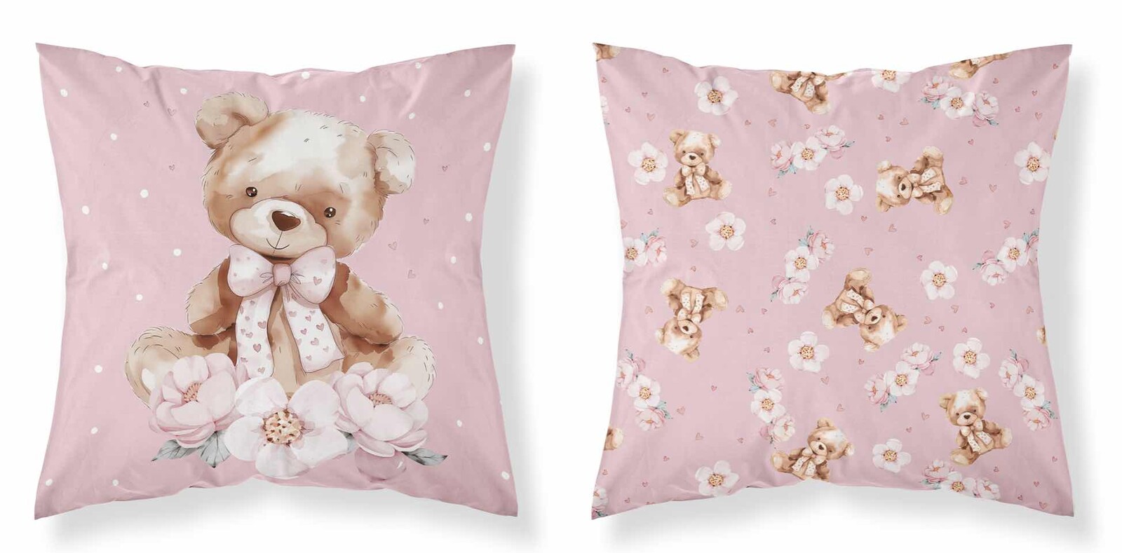 Detexpol Povlak na polštářek 40x40 cm - Medvídek s mašličkou