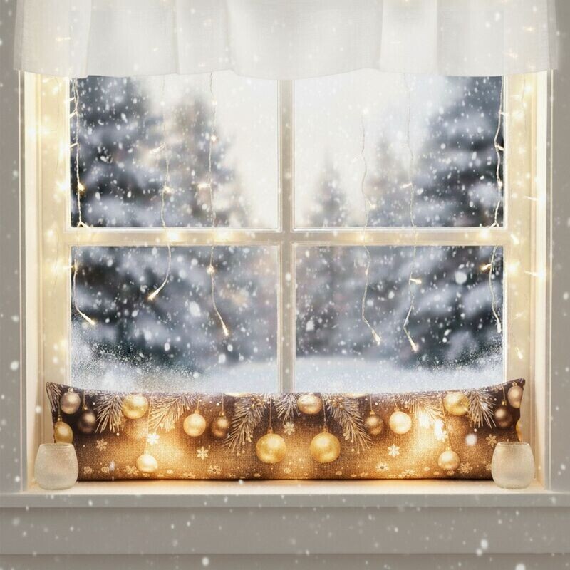 Okenní vánoční svíticí dekorace, Vánoční baňky