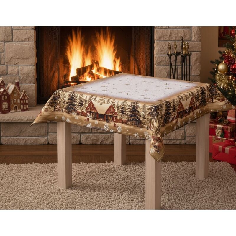 Ubrus vánoční, Chaloupky 30 x 45 cm