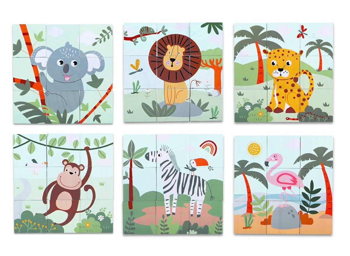 2Kids Toys Dřevěné kostky Safari