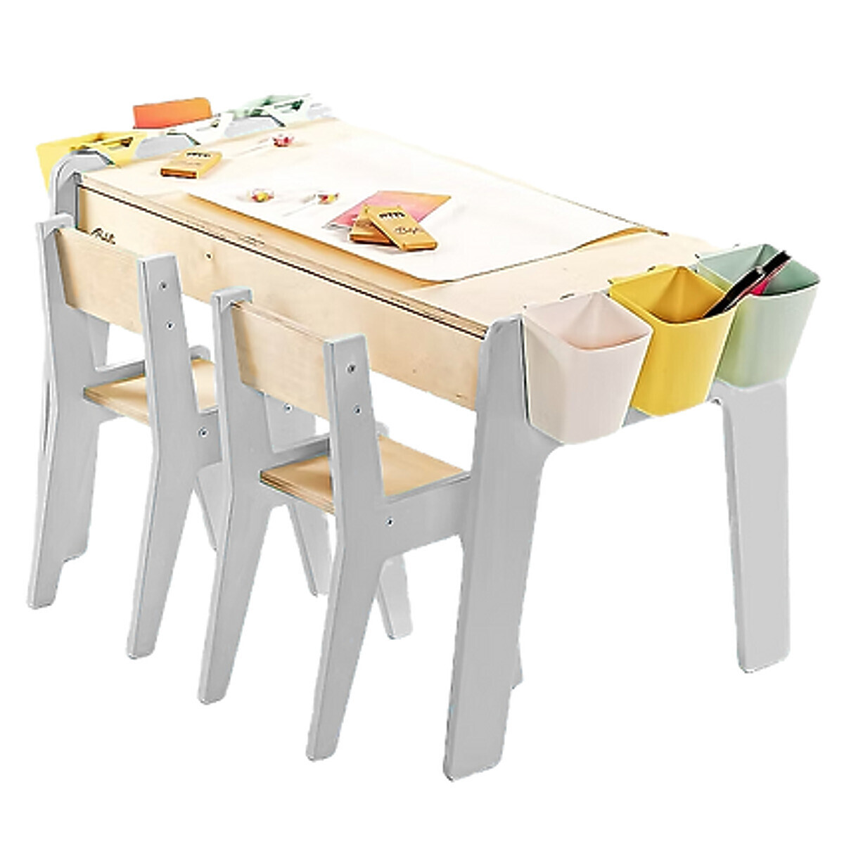 Ourbaby® dětský stůl se židlemi children table chair gray 40642
