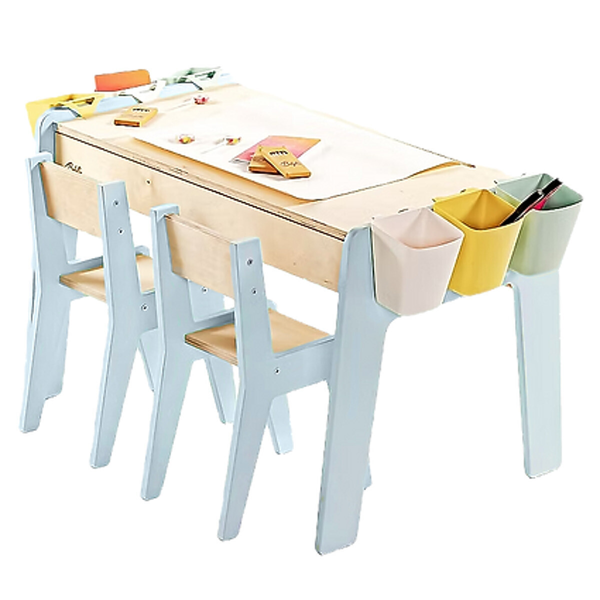 Ourbaby® dětský stůl se židlemi children table two chairs blue 40643