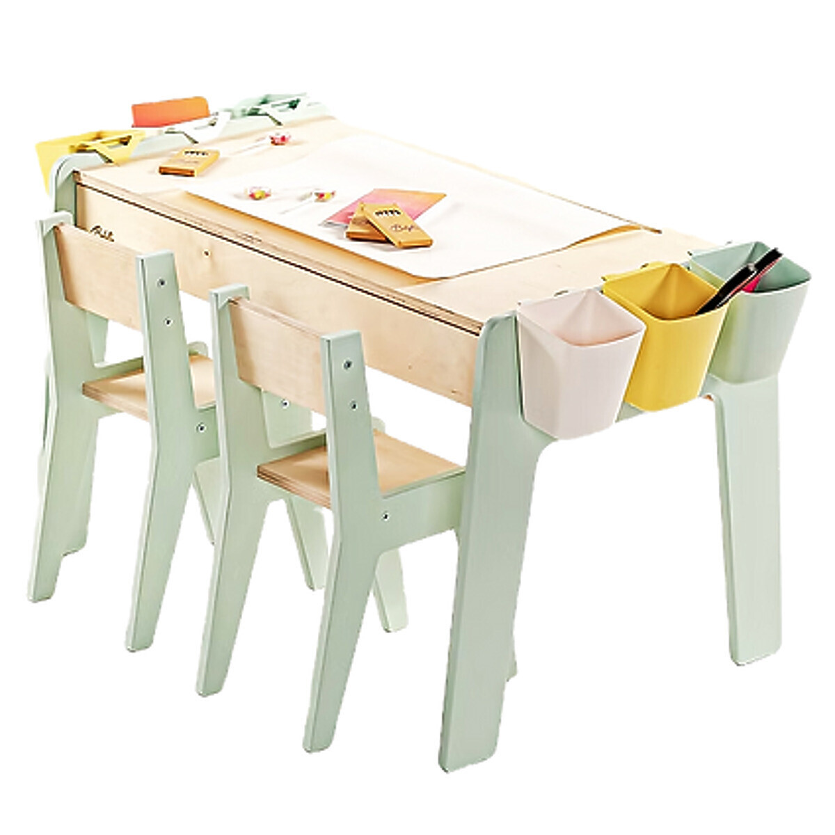 Ourbaby® dětský stůl se židlemi children table two chair green 40646