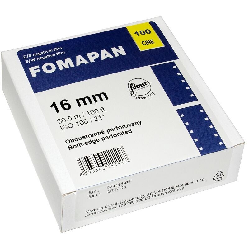 FOMAPAN 100 Cine 16 mm/30,5 m 2x perforace