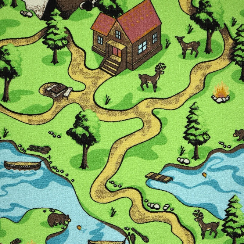 Dětský metrážový koberec Aljaška 5229, na míru, šíře 4m, vícebarevná, filc, dětský pokoj