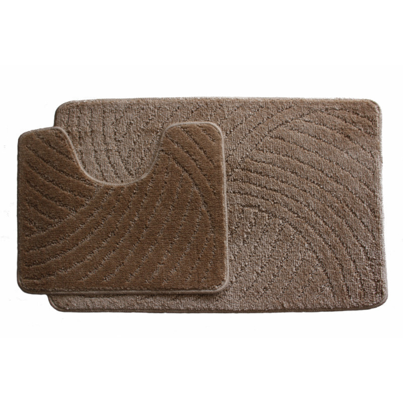 Protiskluzová koupelnová předložka Classic set hnědá, 50x80, hnědá, koupelna