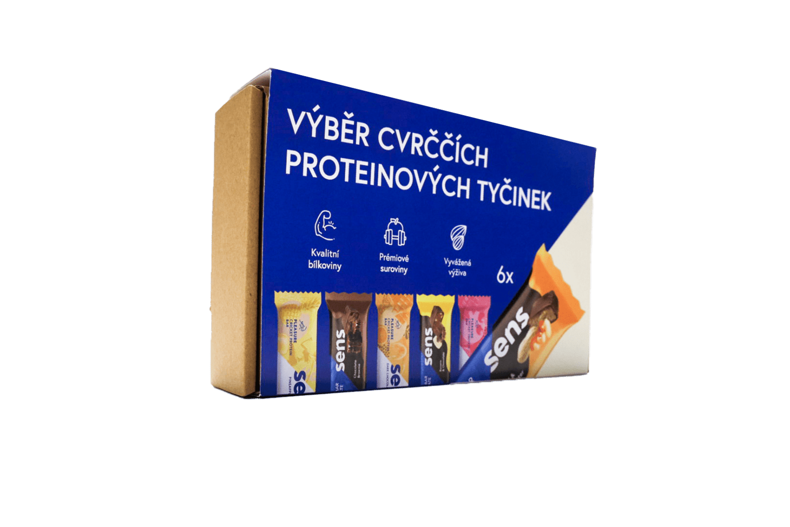 Sens Cvrččí proteinové tyčinky v dárkovém balení, starter pack (6 tyčinek)