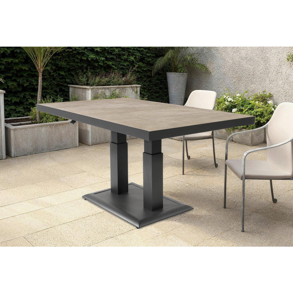 Ambia Garden ZAHRADNÍ STŮL, kov, keramika, 140/85/50-72 cm