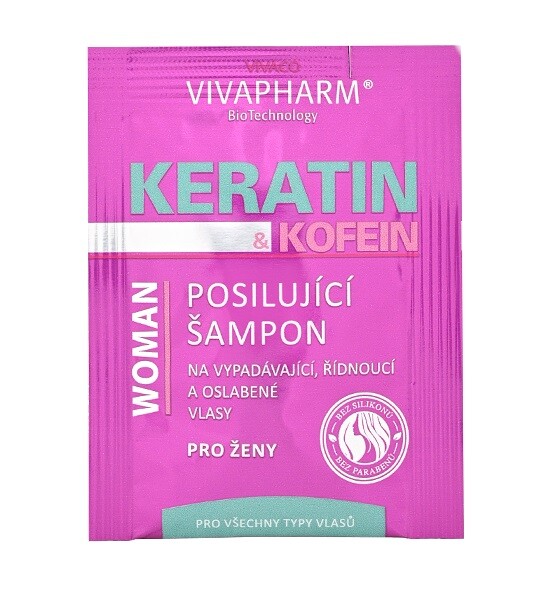 Vivaco Keratinový šampon na vlasy s kofeinem VIVAPHARM - vzorek 4 ml