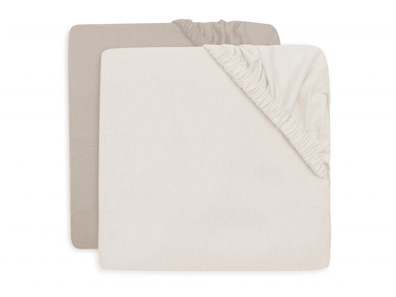 Jollein Prostěradlo napínací 120x60 cm 2 ks Oatmeal/Sand